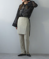 ラップスカートセットジャガードワッフルパンツ