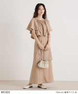 ハイウエストフレアラップスカート【セットアップ可】