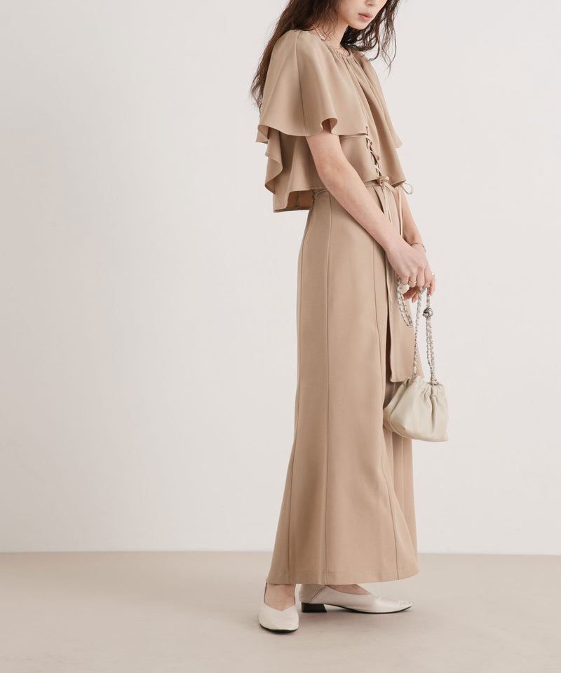 ハイウエストフレアラップスカート【セットアップ可】