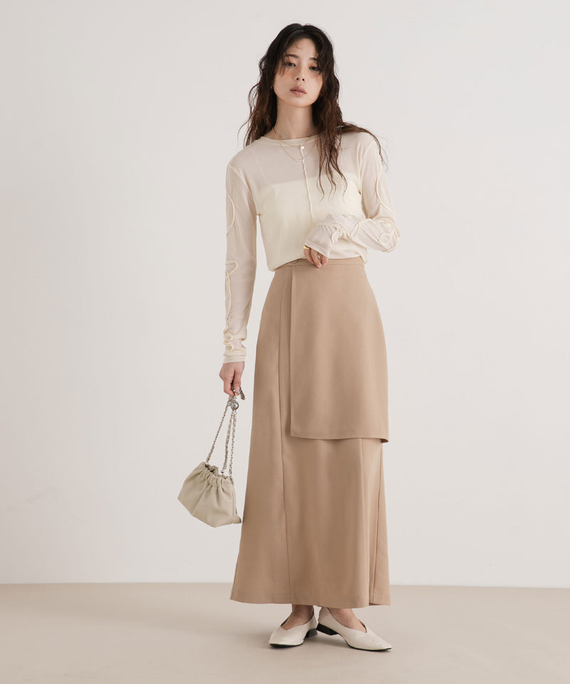 ハイウエストフレアラップスカート【セットアップ可】