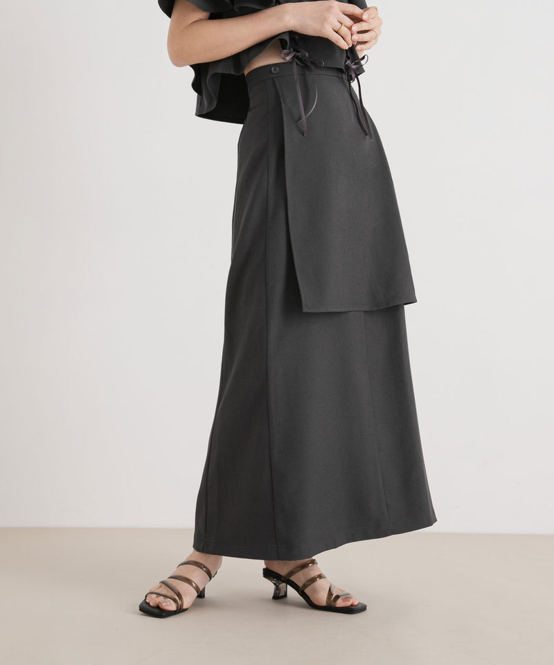 ハイウエストフレアラップスカート【セットアップ可】