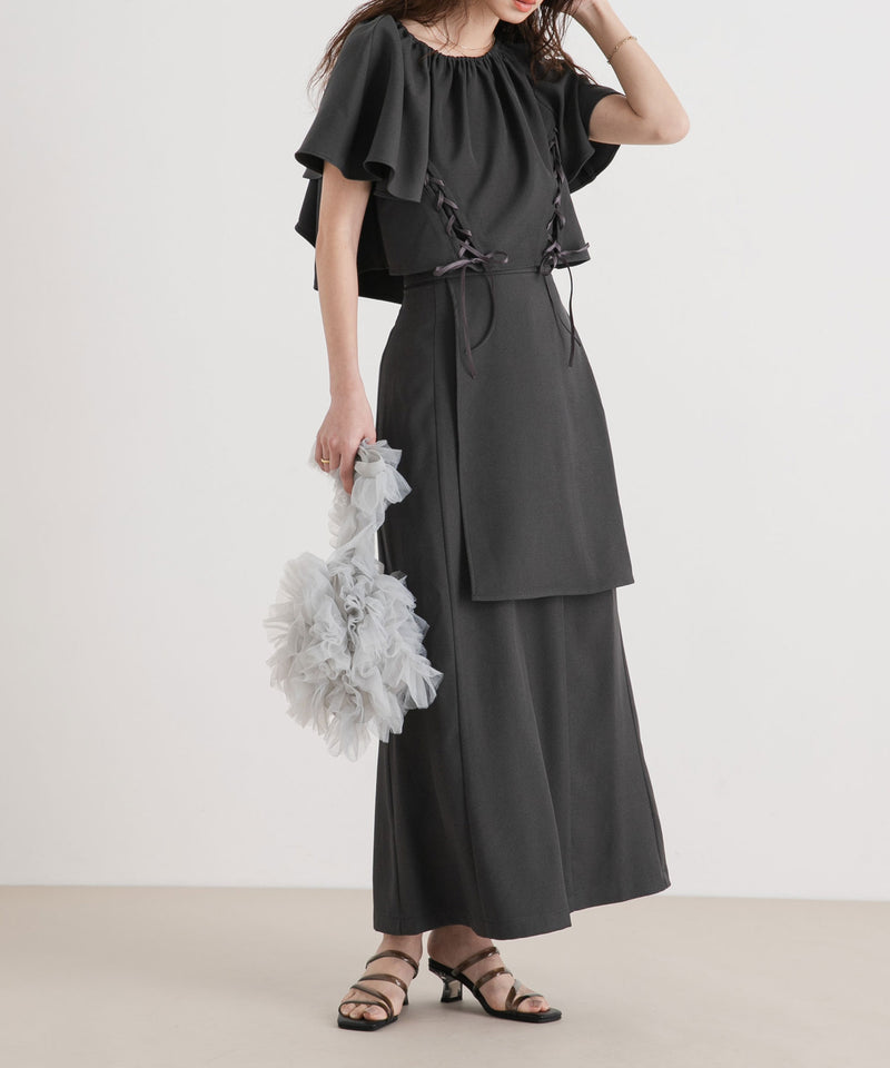 ハイウエストフレアラップスカート【セットアップ可】