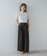 【メール便】チュールレイヤード箔プリントTシャツ