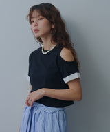 【メール便】カットオフバイカラースリーブTシャツ
