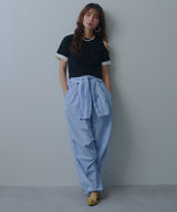 【メール便】カットオフバイカラースリーブTシャツ