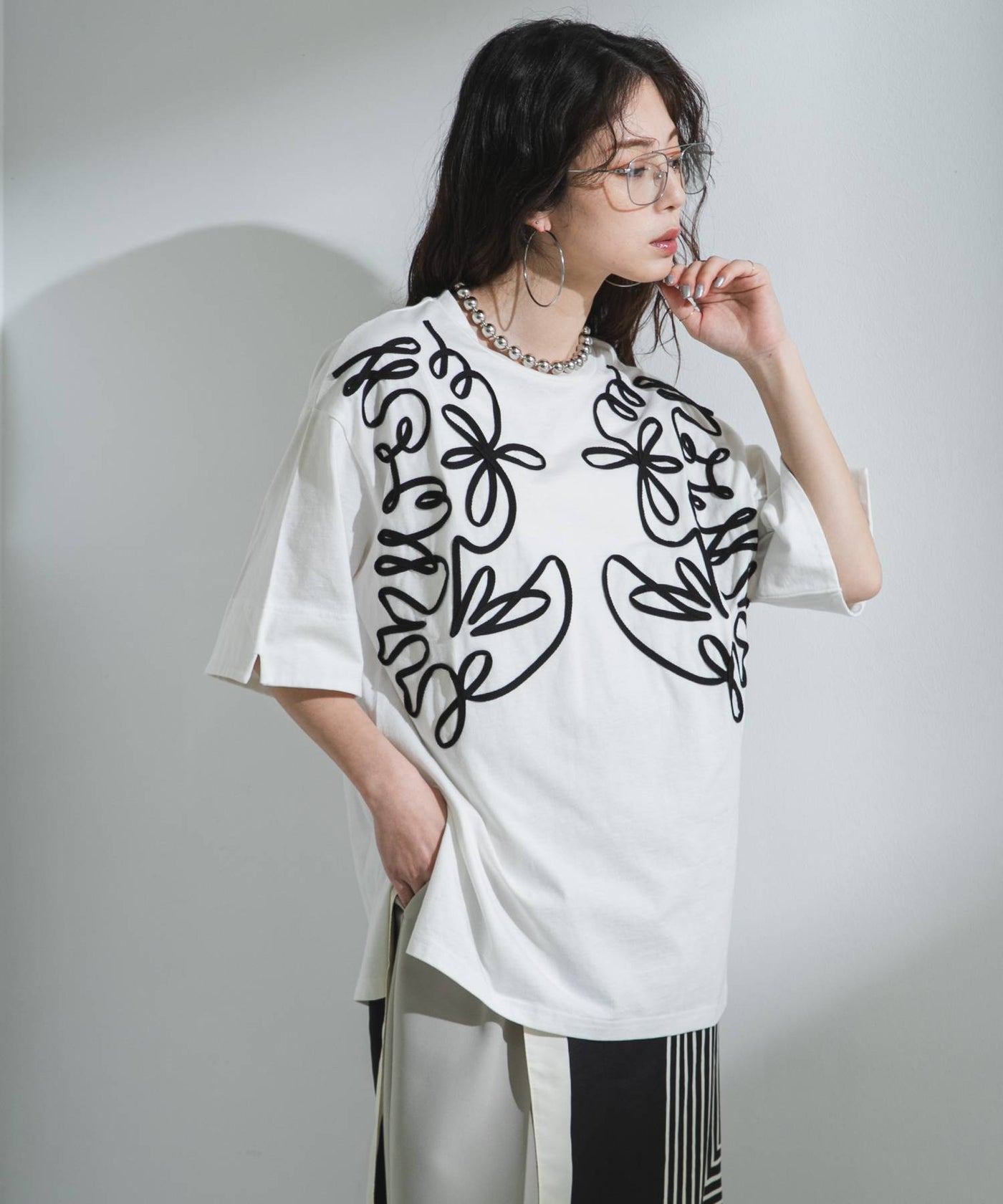 コードラインオーバーサイズTシャツ – レディースファッション