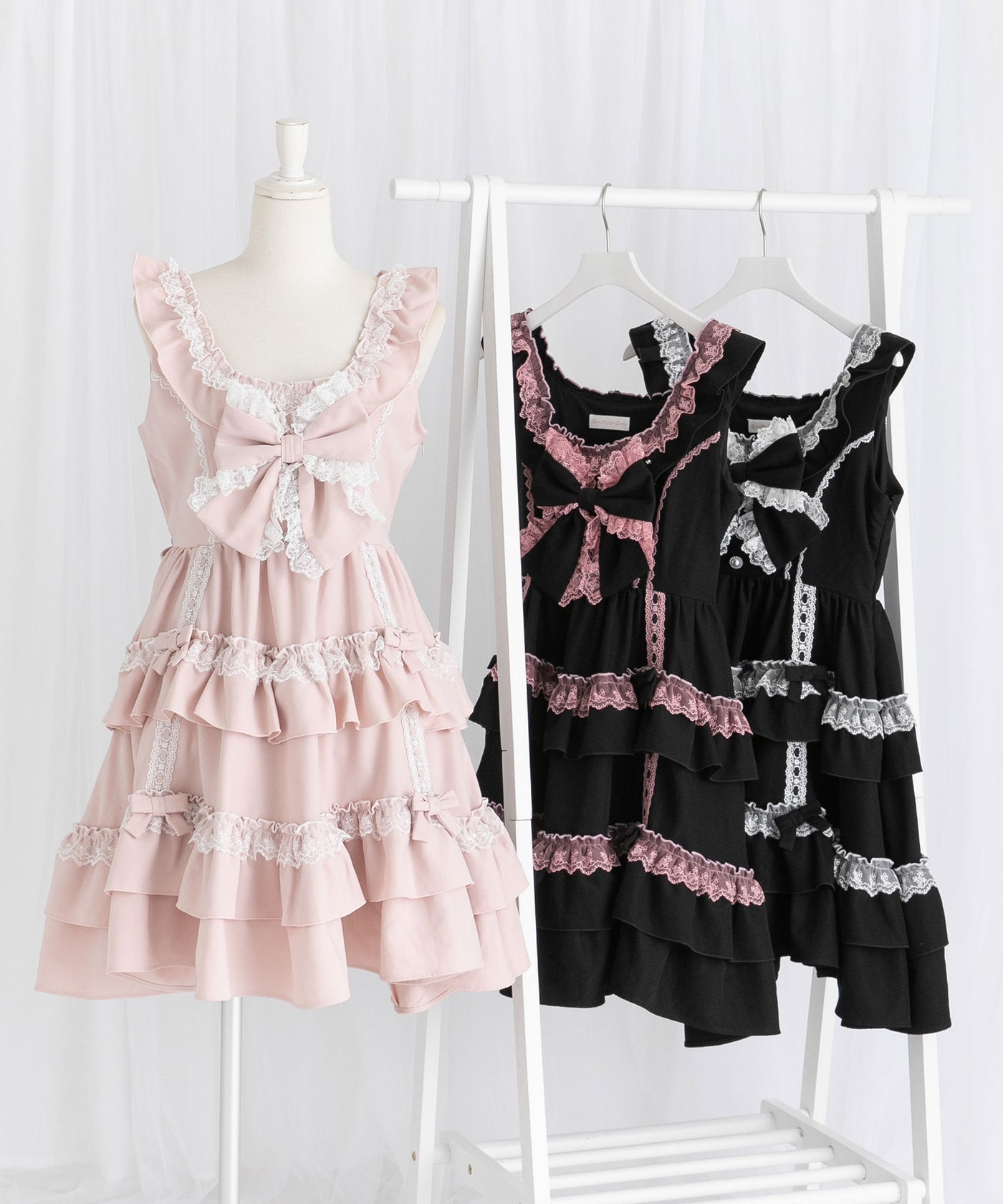 フリルたっぷりはしごレースリボンジャンスカ – レディース