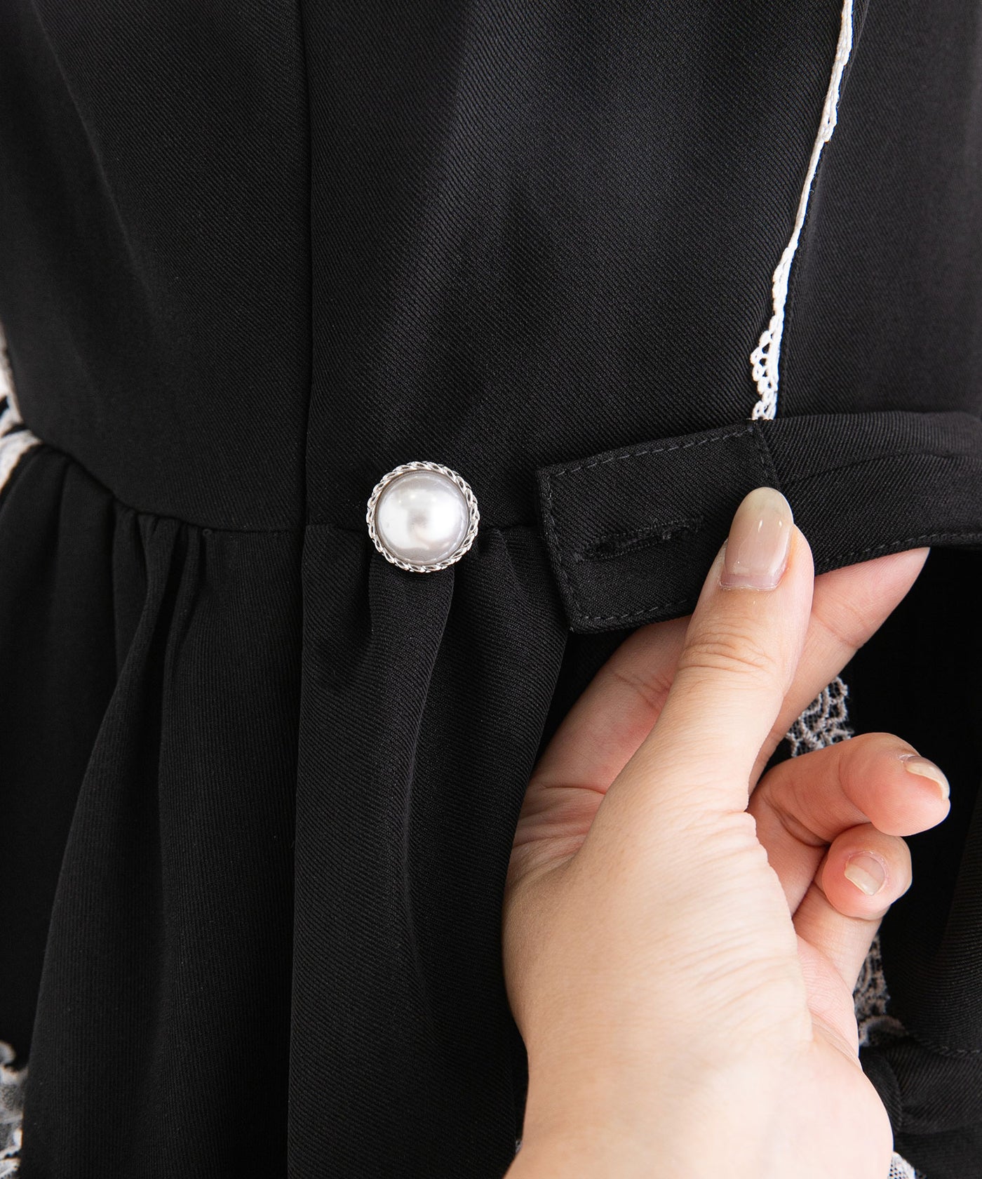 まとめ買い対象】フリルたっぷりはしごレースリボンジャンスカ