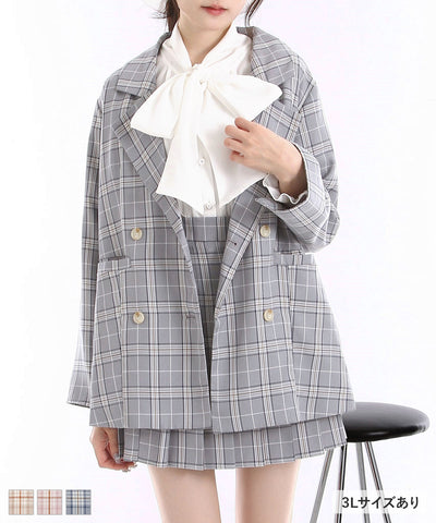 【記念セール9/17　11時まで】ジャケット&プリーツミニスカパンセットアップ