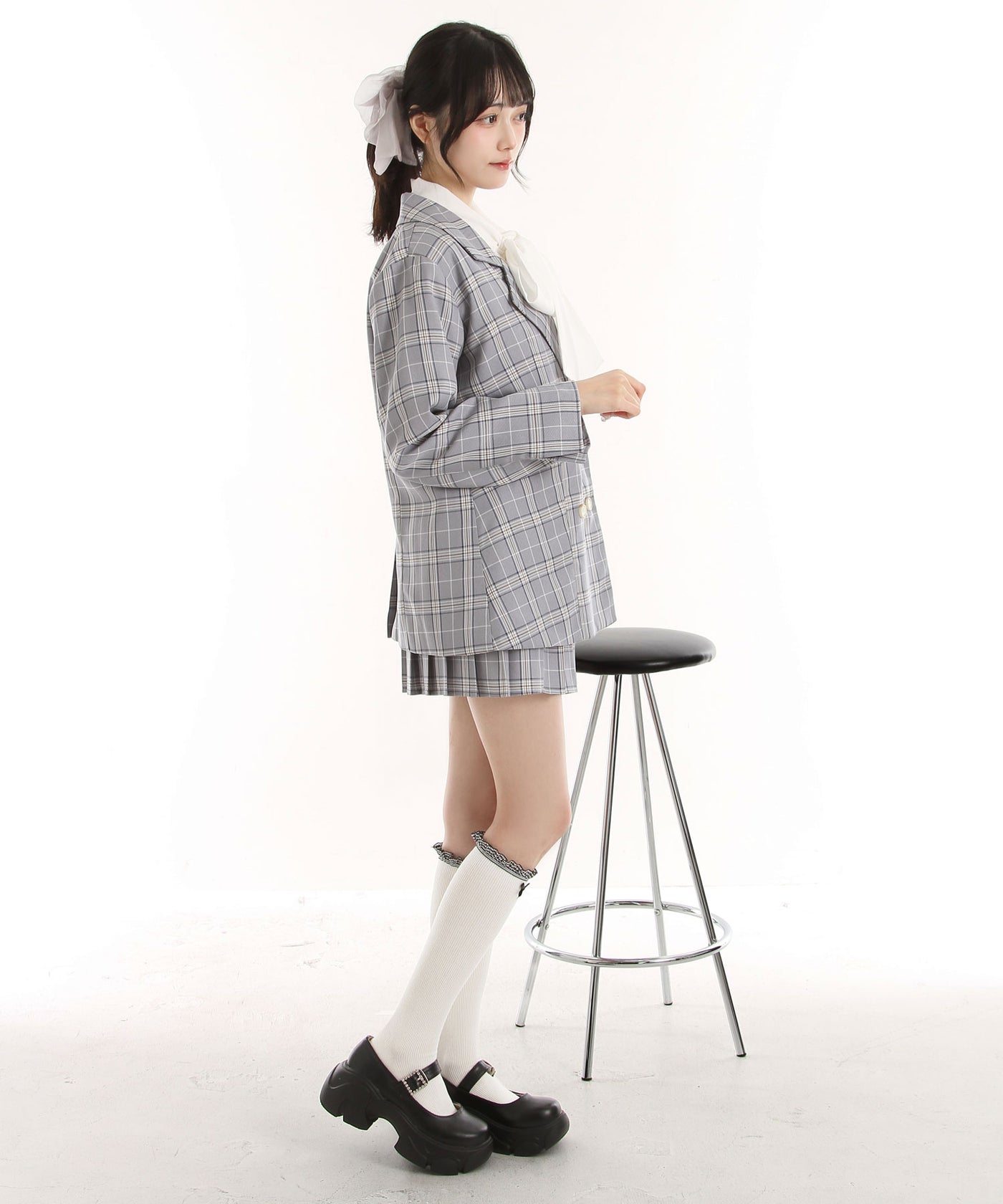 ジャケット&プリーツミニスカパンセットアップ – レディース