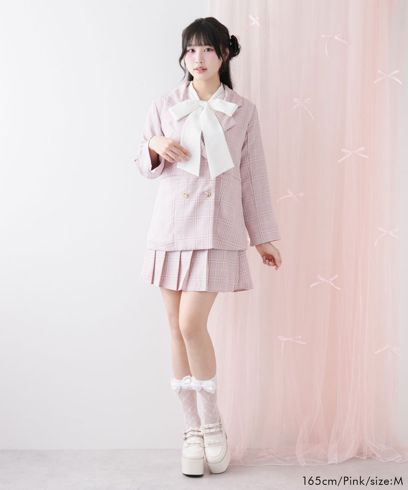 ジャケット&プリーツミニスカパンセットアップ