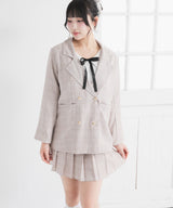 【新春セール】ジャケット&プリーツミニスカパンセットアップ