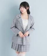 ジャケット&プリーツミニスカパンセットアップ