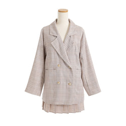 ジャケット&プリーツミニスカパンセットアップ