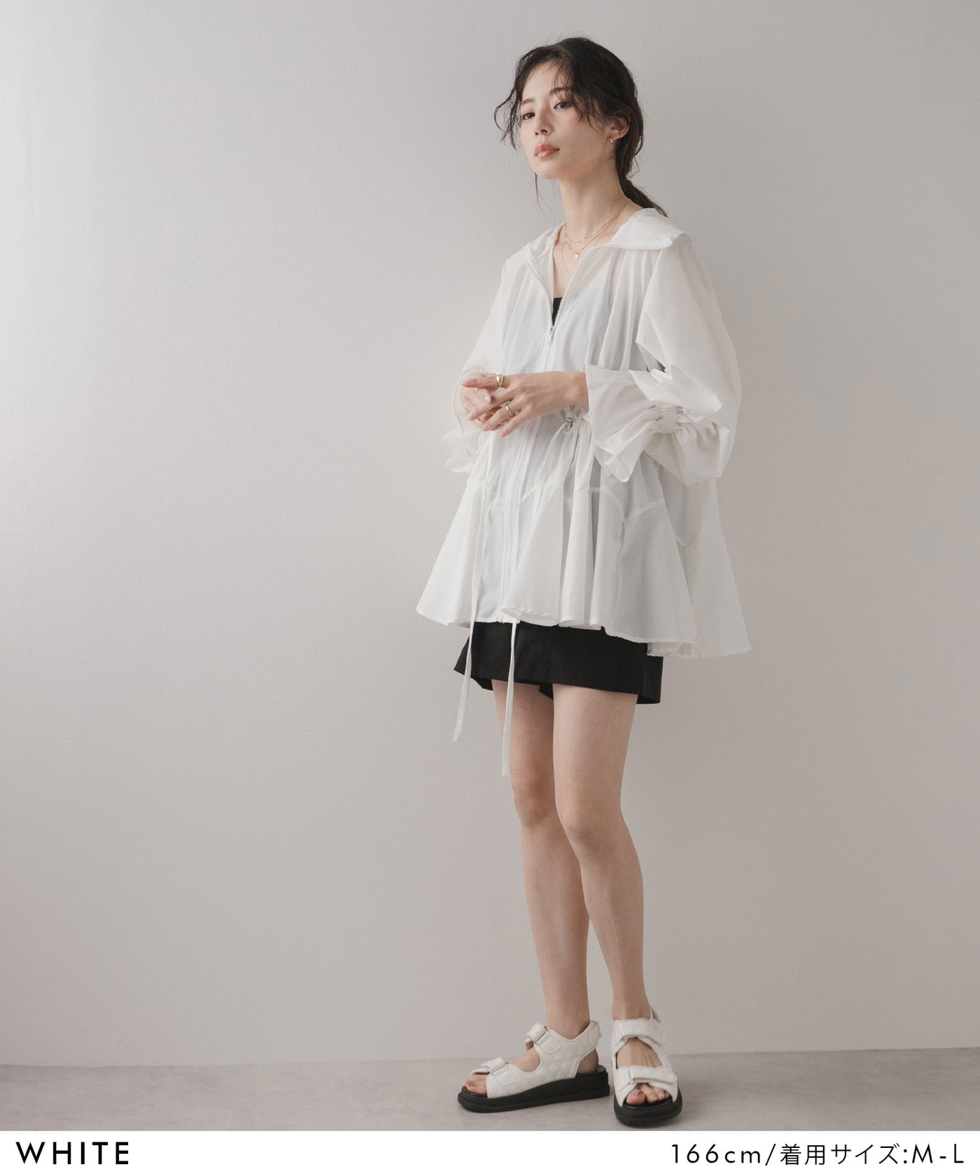 ウエストストリングフレアラッシュガードパーカー – レディース