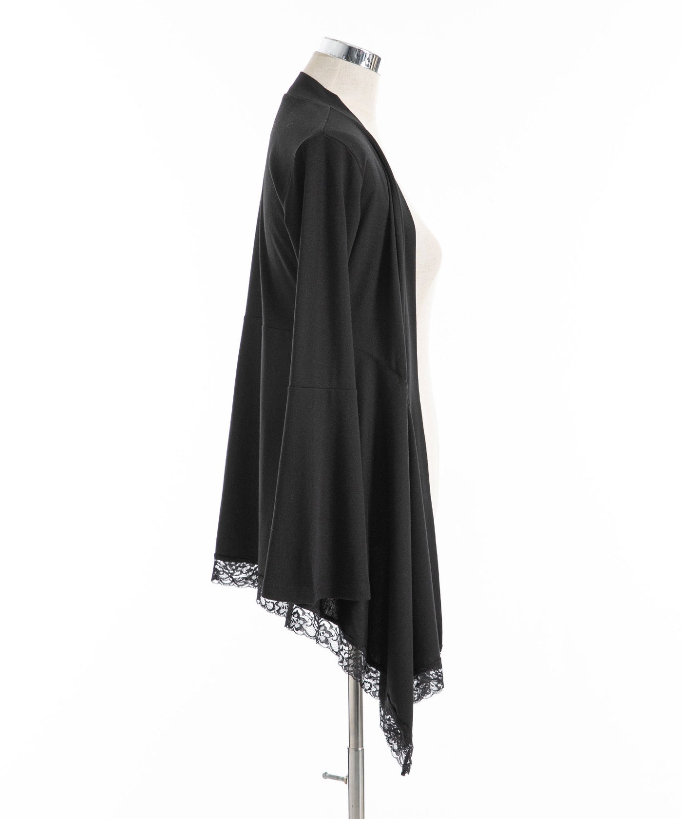 シヴァーライズ レース トッパー カーディガン 花柄 ロング 黒