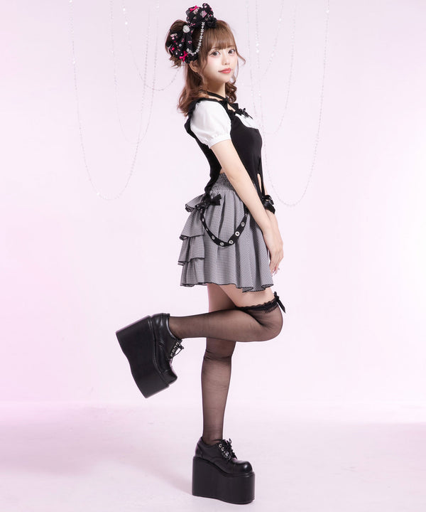 メイド風バスト盛り半袖カットソー【大きいサイズ有】