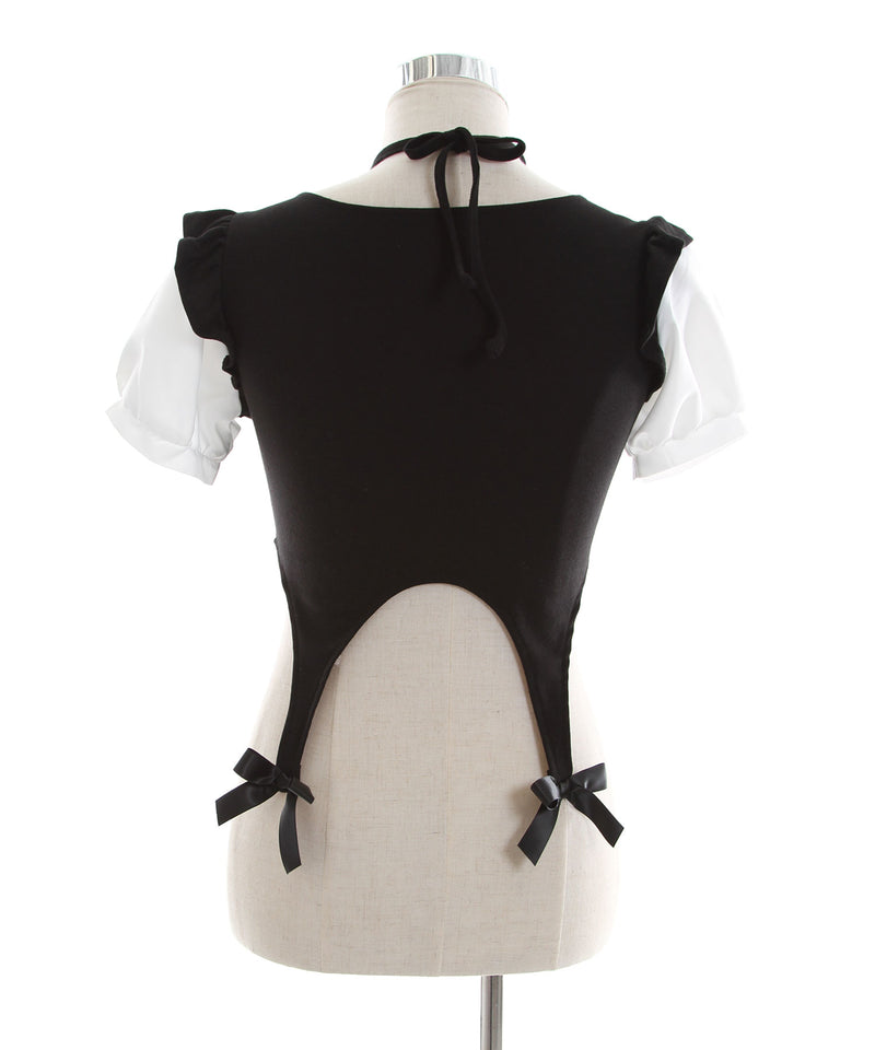 メイド風バスト盛り半袖カットソー【大きいサイズ有】