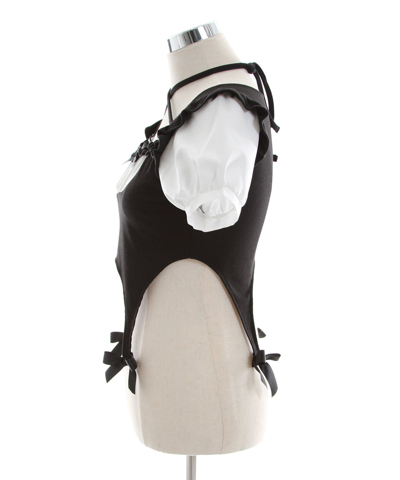 メイド風バスト盛り半袖カットソー【大きいサイズ有】