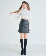 【メール便】選べるタイプハイネッククロップド丈長袖カットソートップス【大きいサイズ有】