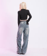 【メール便】選べるタイプハイネッククロップド丈長袖カットソートップス【大きいサイズ有】