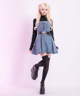 【メール便】選べるタイプハイネッククロップド丈長袖カットソートップス【大きいサイズ有】