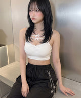 リボンデザインパット入りキャミトップス