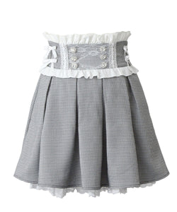 リボンレースタックプリーツスカート