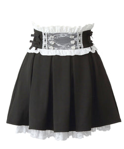 リボンレースタックプリーツスカート