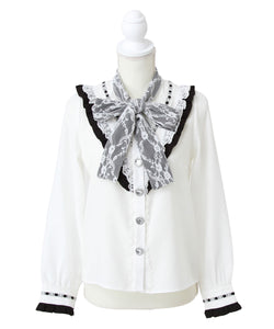 ヨークボウタイフリルブラウス