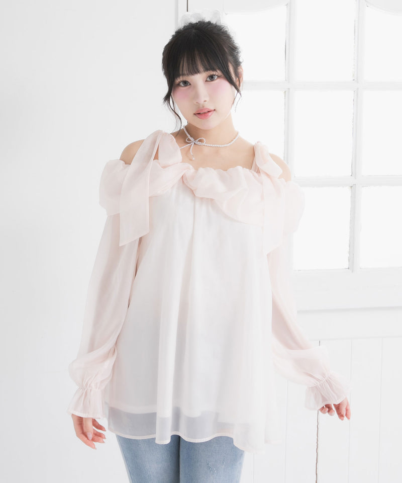 オフショルシアーチュニックワンピース