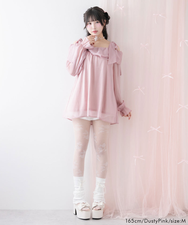 オフショルシアーチュニックワンピース