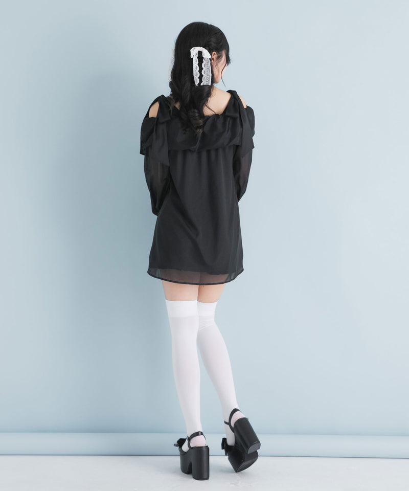 オフショルシアーチュニックワンピース