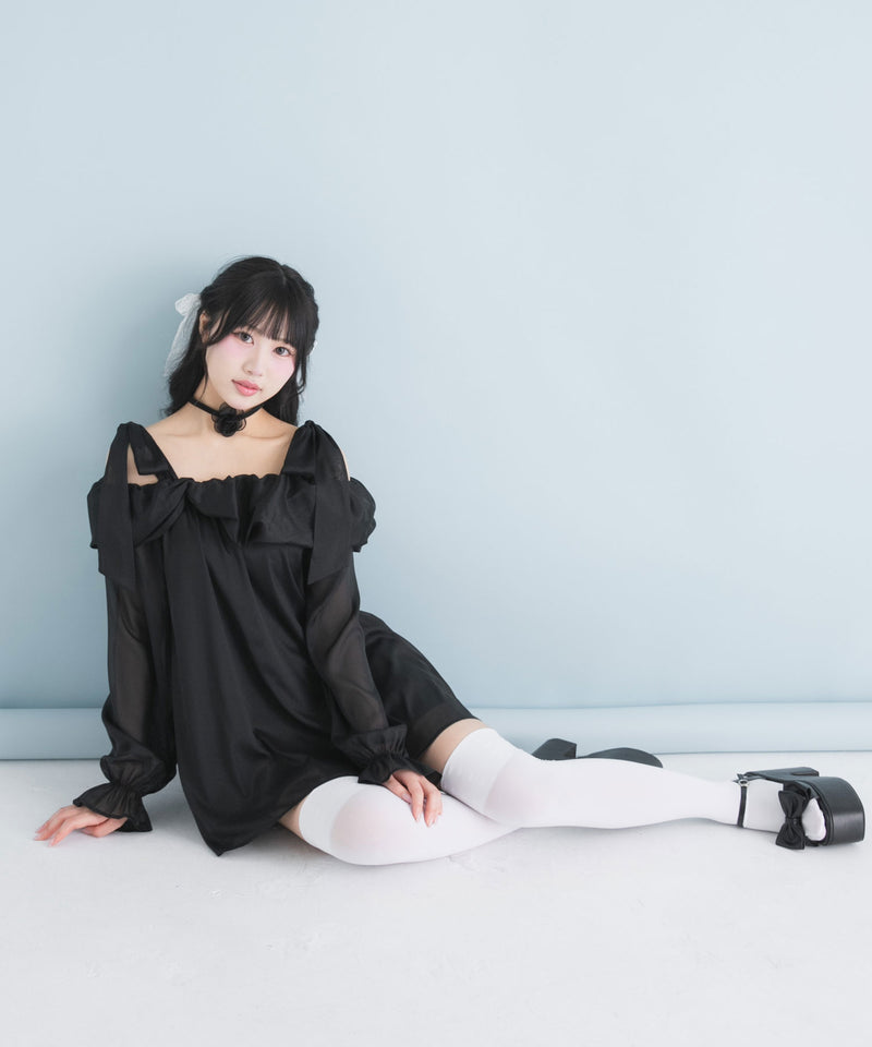 オフショルシアーチュニックワンピース