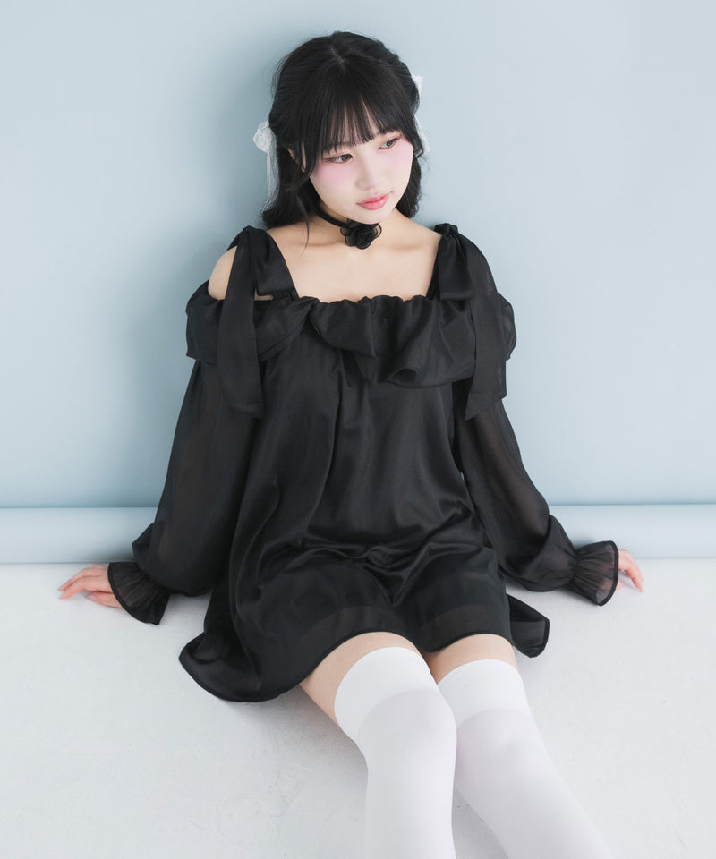 オフショルシアーチュニックワンピース
