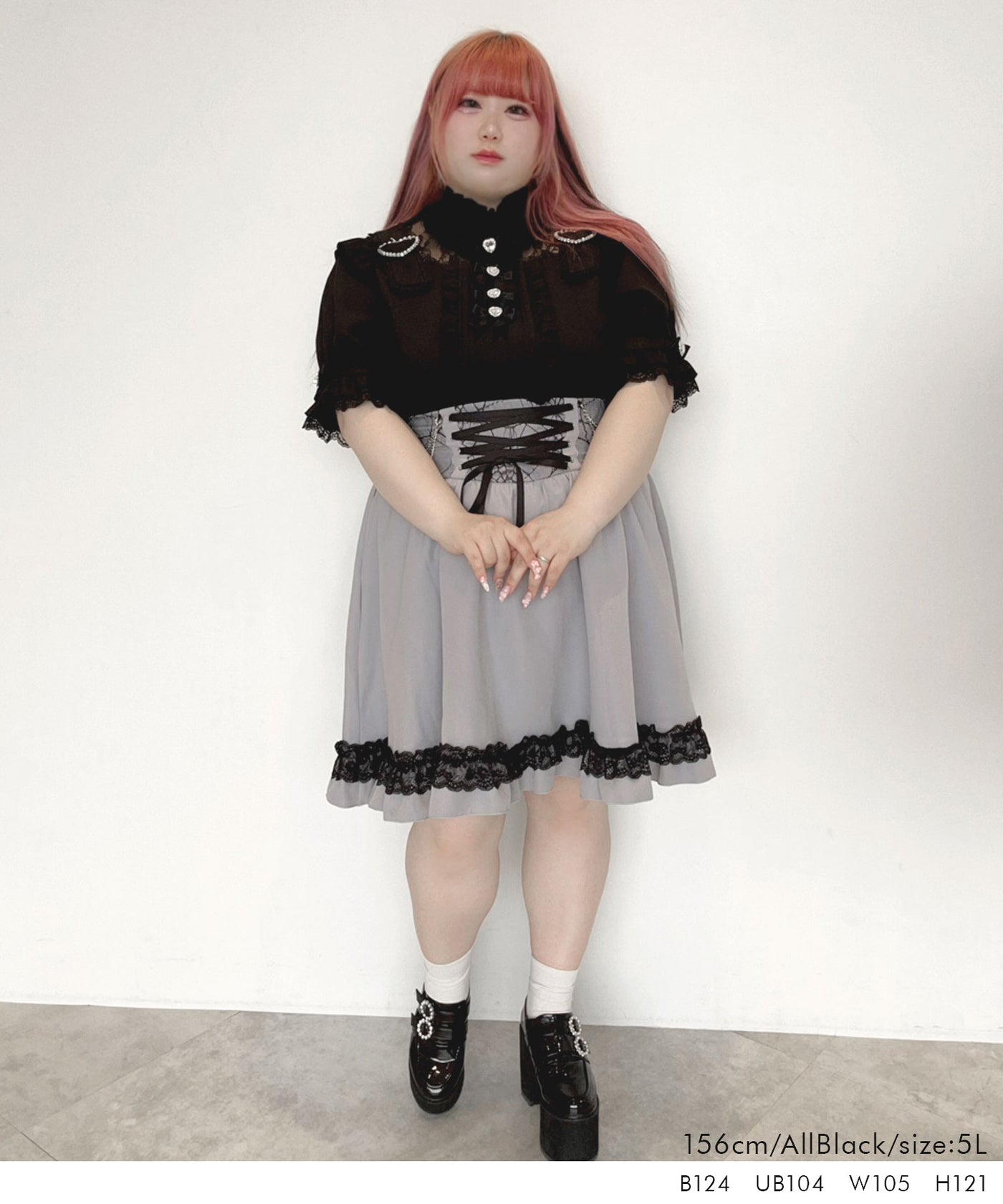 ブラ・ベルト・チョーカーの3点セット＋スカート フェイクレザーダブルベルトティアードスカパン（ミニスカート｜黒