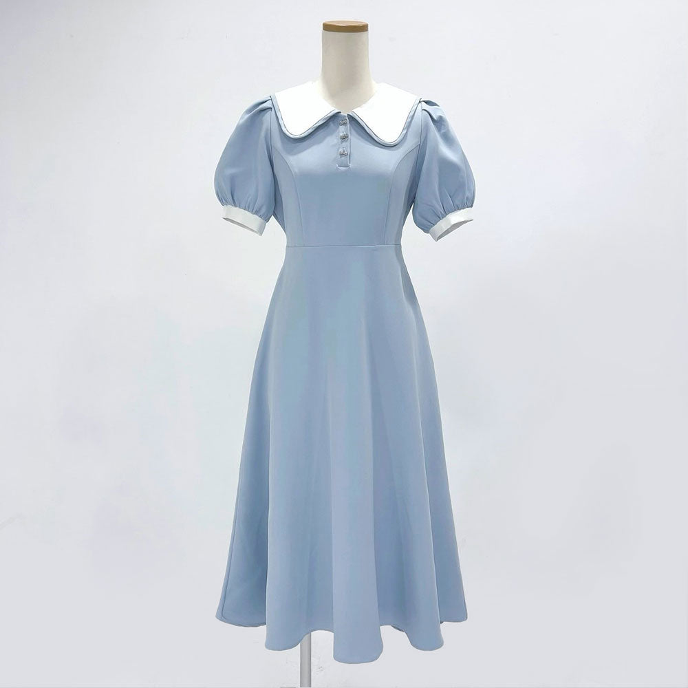 感謝sale♡Anne バイカラー襟リボンワンピース。.＊ saberry-5.jpg