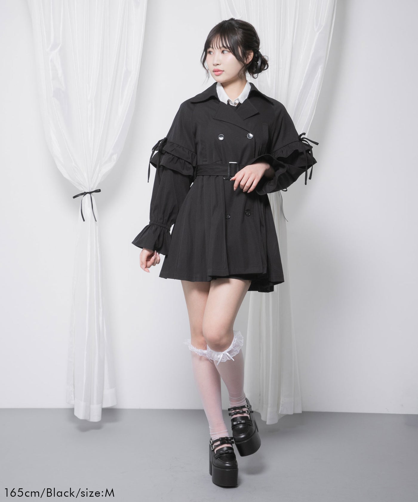 バックプリーツショートトレンチコート – レディース