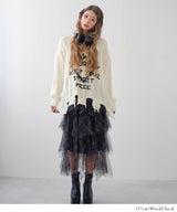 チェック柄・迷彩柄・レオパード柄チュールイレヘムスカート