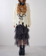 チェック柄・迷彩柄・レオパード柄チュールイレヘムスカート