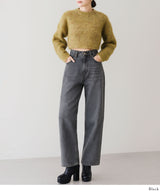 股下長めタイプのワイドデニムパンツ