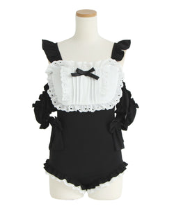 ハートレースフリルヨークメイドさん水着