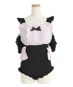 ハートレースフリルヨークメイドさん水着