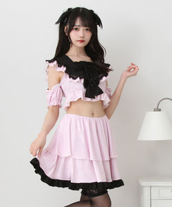 ときめきハートレースフリルセーラー水着