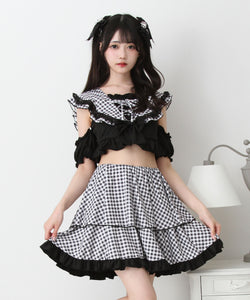 ときめきハートレースフリルセーラー水着