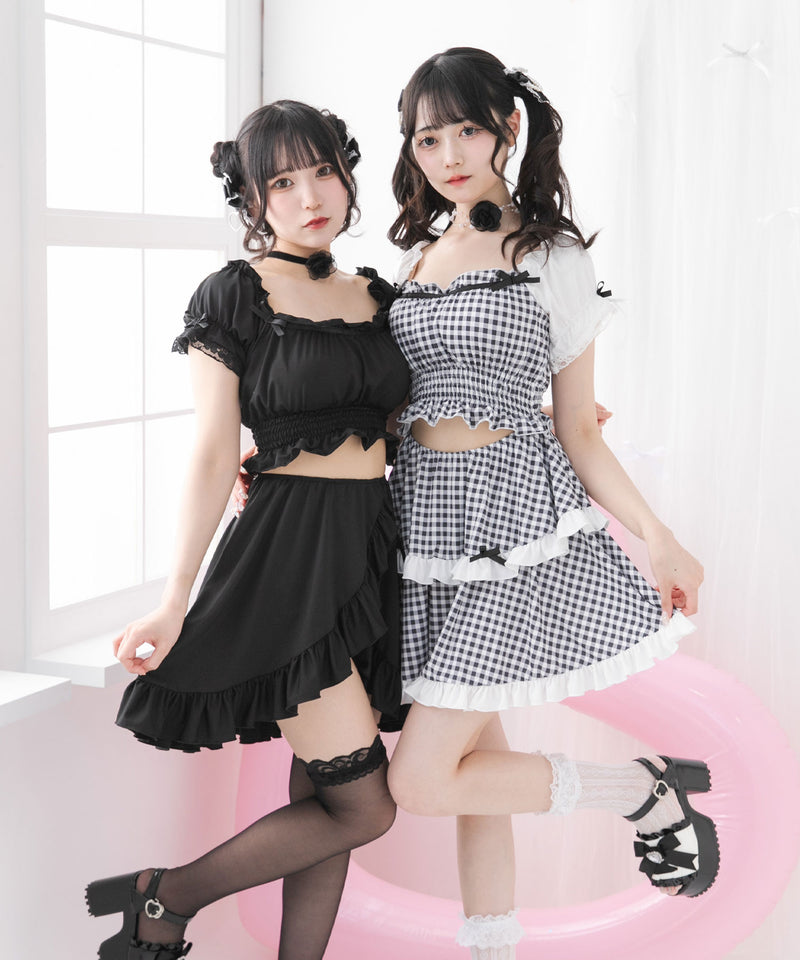 【予約　5/30発送】〈早割 5/27 10：59まで〉6wayフリルリボン水着