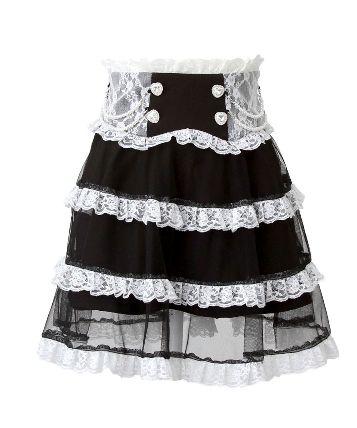 チュール重ねパールフリルスカート – レディースファッション