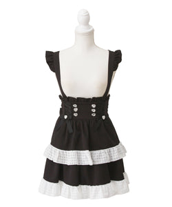 シアーギンガムフリルサス付きスカート