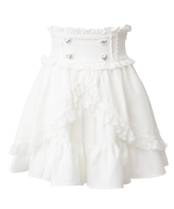 カシュクールフリルはしごレーススカート