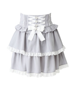 キラキラビジューハートフリルスカート